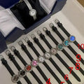 Chaumet Hortensia watch diamonds  mother-of-pearl w85415 Black strap