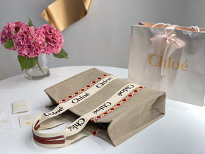 Chloe 382E6690U Large Woody Tote Bag Orange - Default Title - View 5