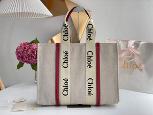 Chloe 382E6690U Large Woody Tote Bag Red - Default Title - View 1