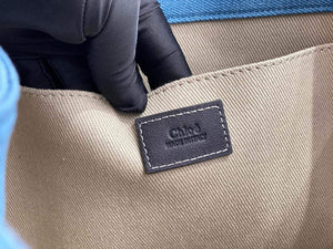 Chloe 382E6690U Large Woody Tote Bag Blue - Default Title - View 8