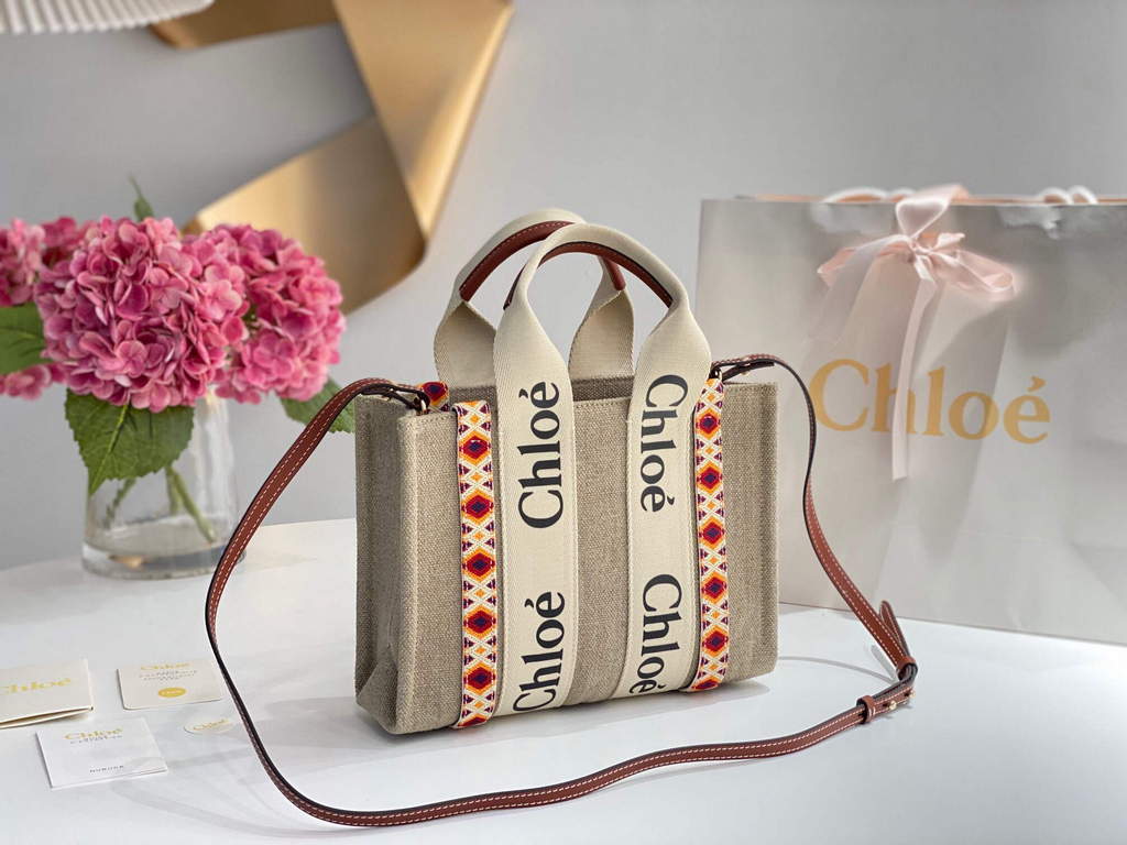 Chloe 385E6690U Small Woody Tote Bag Orange