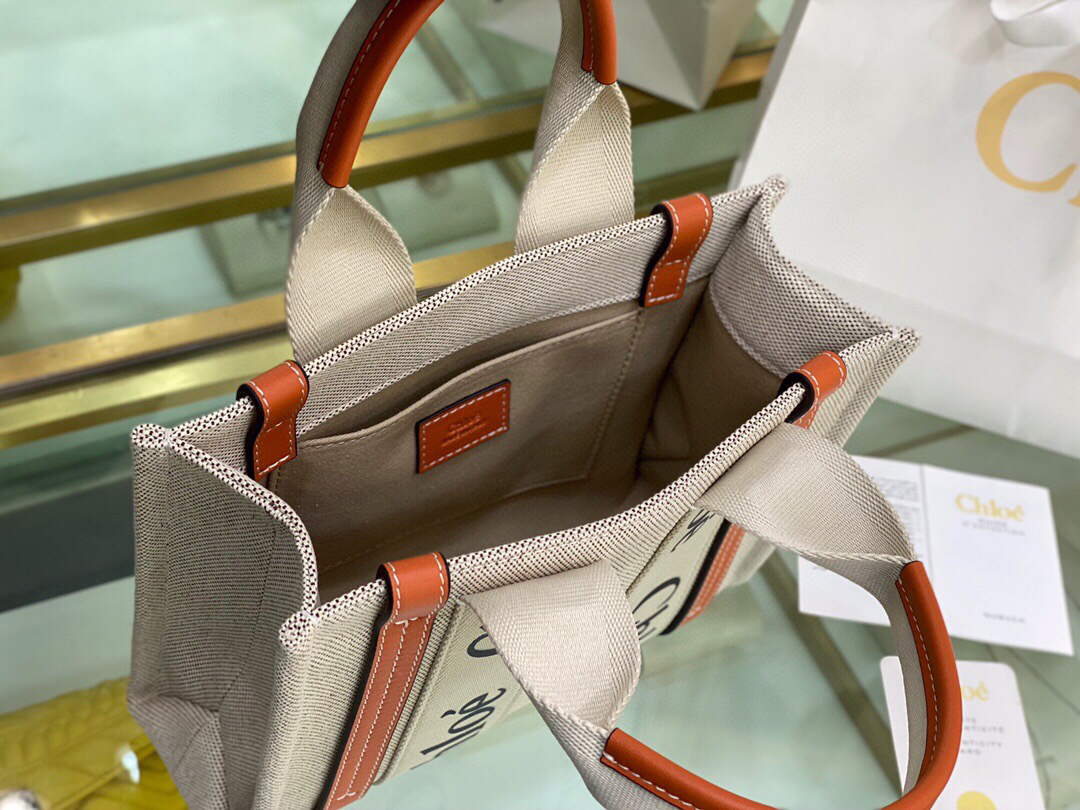 Chloe 385E6690U Small Woody Tote Bag Brown - Default Title - View 8