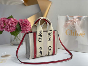 Chloe 385E6690U Small Woody Tote Bag Red - Default Title - View 3