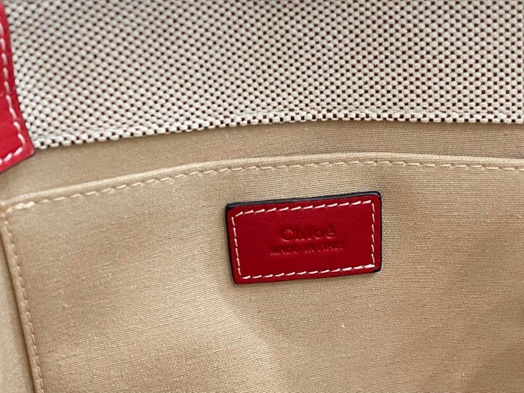 Chloe 385E6690U Small Woody Tote Bag Red