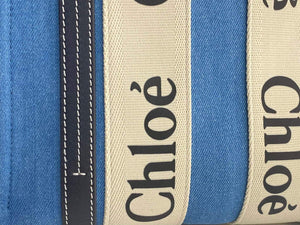 Chloe 385E6690U Small Woody Tote Bag Blue - Default Title - View 2