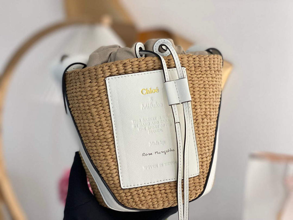 Chlo¨¦ CHC22SS391G56101 Small Basket Tote Bag White