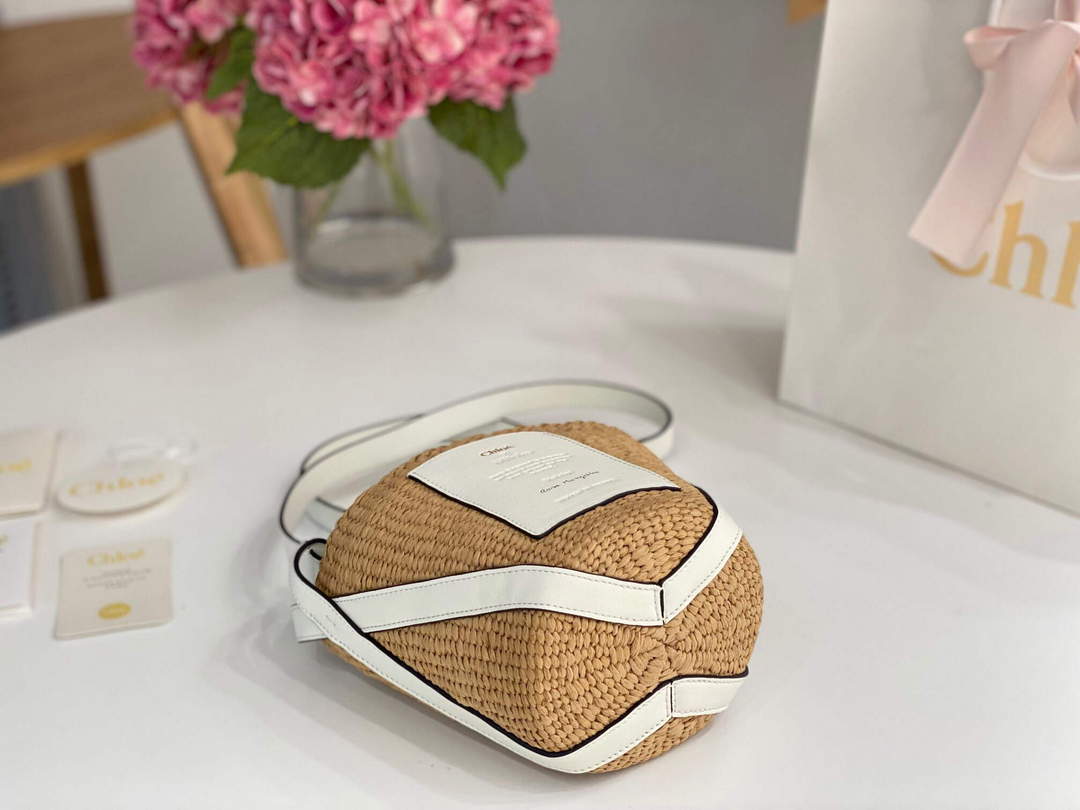Chlo¨¦ CHC22SS391G56101 Small Basket Tote Bag White