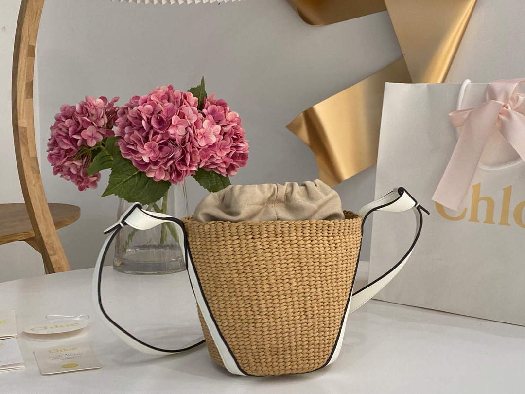 Chlo¨¦ CHC22SS391G56101 Small Basket Tote Bag White