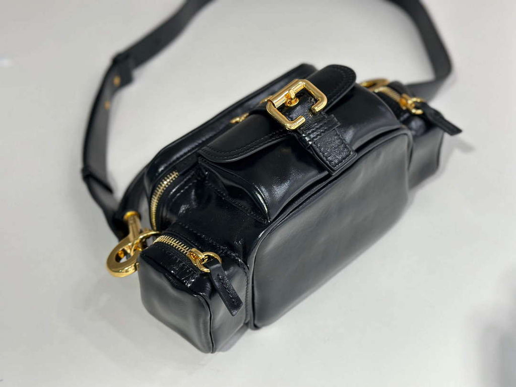Chlo¨¦ CHC24AS534N83001 Small Camera Bag In Shiny Leather Black