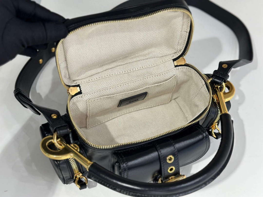 Chlo¨¦ CHC24AS534N83001 Small Camera Bag In Shiny Leather Black