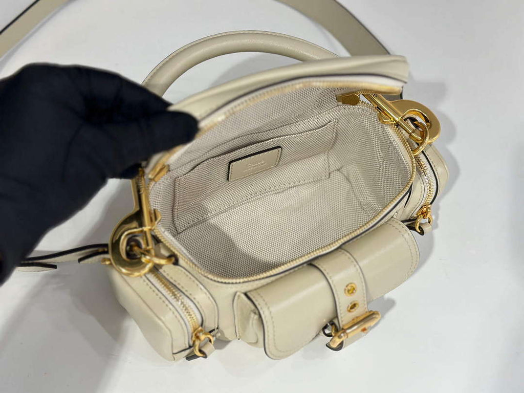 Chlo¨¦ CHC24AS534N8324Q Small Camera Bag In Shiny Leather Sweet Beige