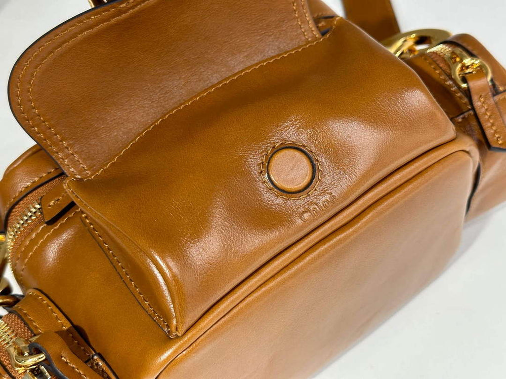 Chlo¨¦ CHC24AS534N8326M Small Camera Bag In Shiny Leather Clay Brown