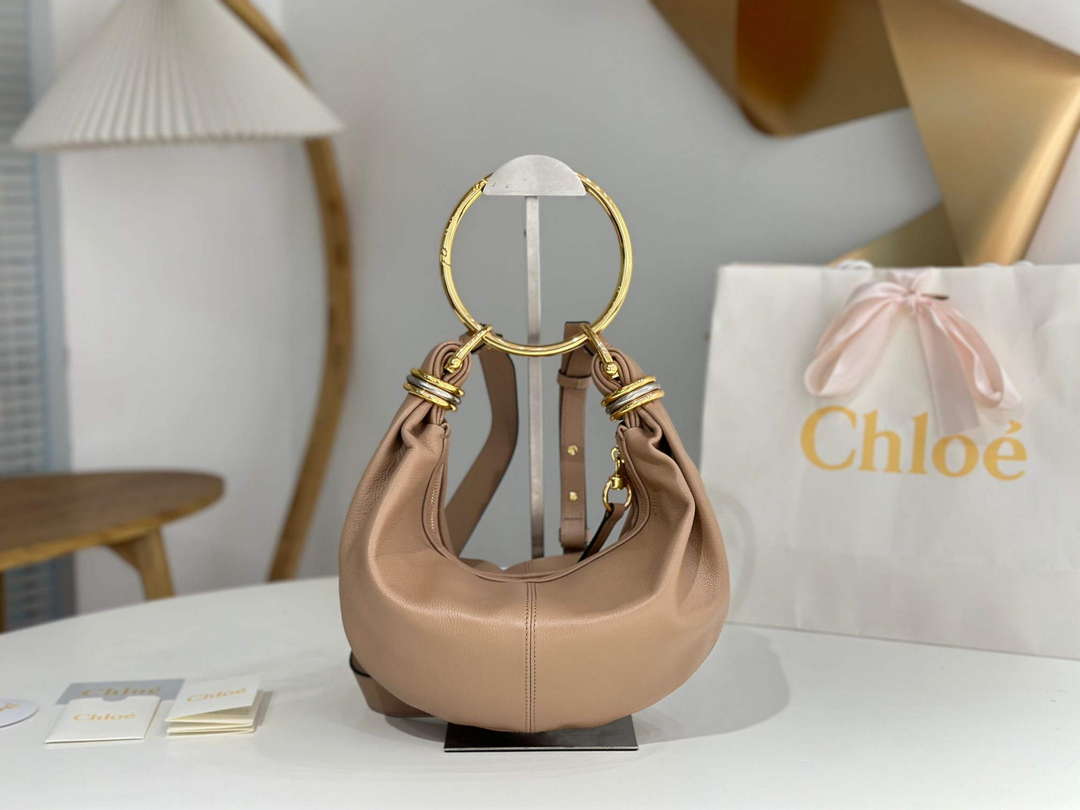 Chlo¨¦ CHC24AS611N72527 Small Bracelet Hobo bag in grained leather Woodrose