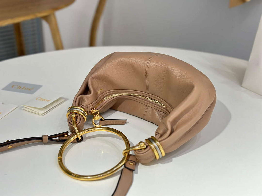 Chlo¨¦ CHC24AS611N72527 Small Bracelet Hobo bag in grained leather Woodrose