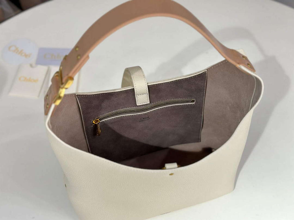 Chlo¨¦ CHC24AS629I31110 Small Marcie Hobo Bag in grained leather Misty Ivory
