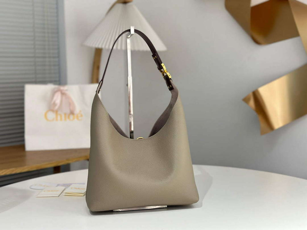 Chlo¨¦ CHC24AS629I316J5 Small Marcie Hobo Bag in grained leather Motty Grey