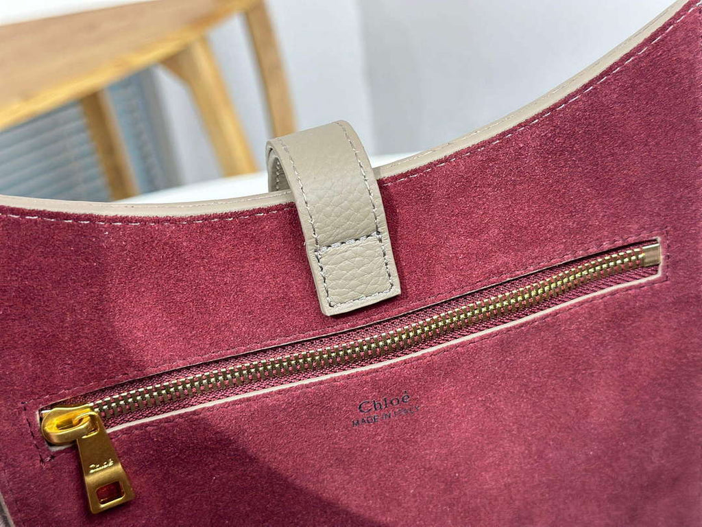 Chlo¨¦ CHC24AS629I316J5 Small Marcie Hobo Bag in grained leather Motty Grey