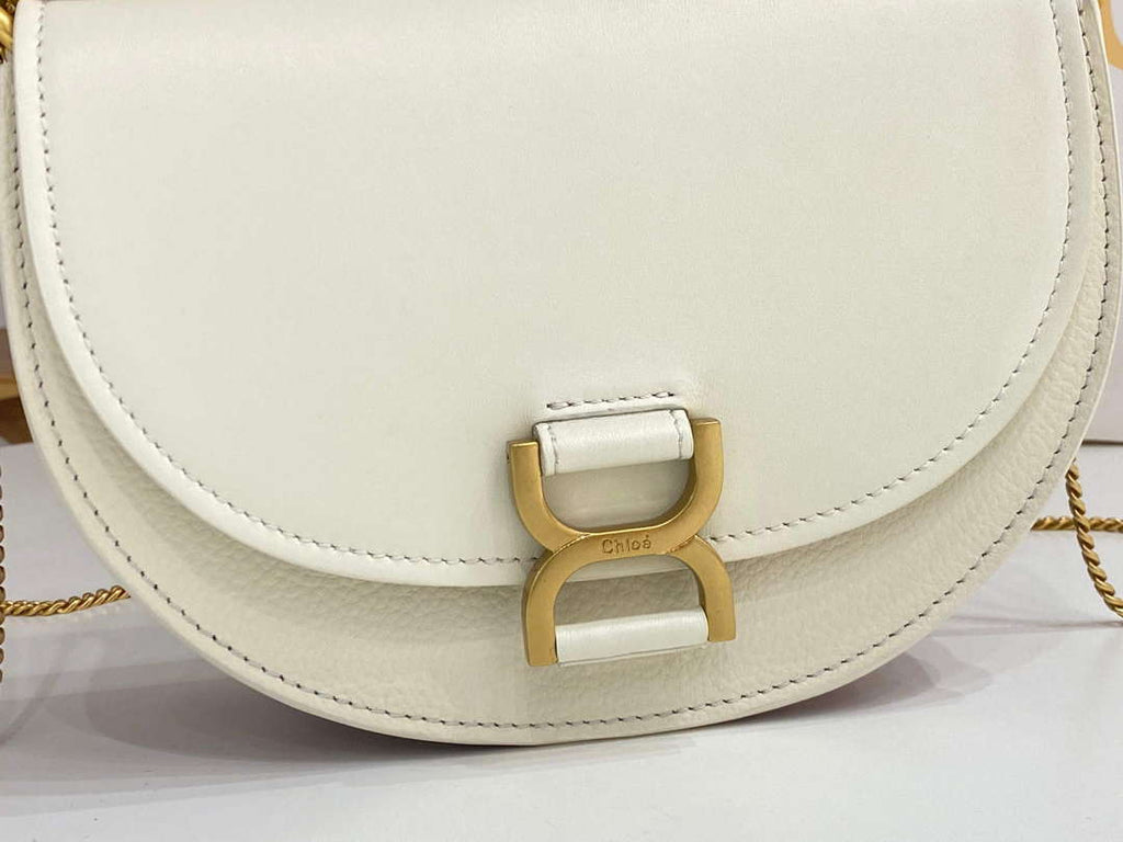 Chlo¨¦ CHC24SS604M52001 Marcie Chain Flap Bag in Leather Sweet Beige