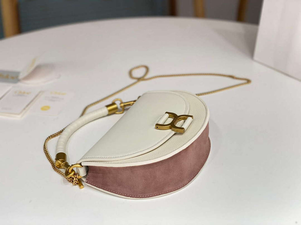 Chlo¨¦ CHC24SS604M52001 Marcie Chain Flap Bag in Leather Sweet Beige