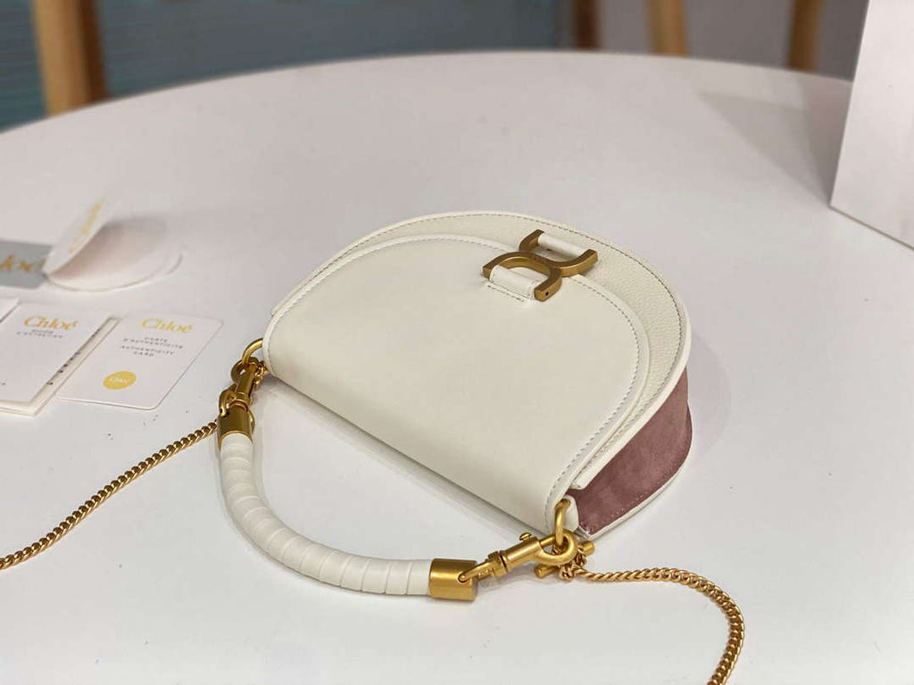 Chlo¨¦ CHC24SS604M52001 Marcie Chain Flap Bag in Leather Sweet Beige