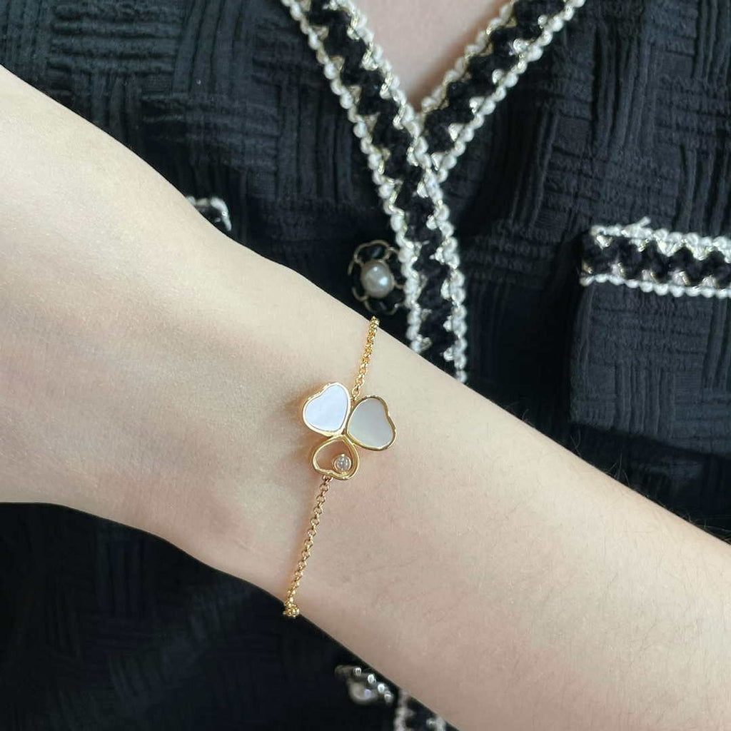Chopard 85A183-5081 Happy Hearts Wings Bracelet  ethical rose gold diamond White stone