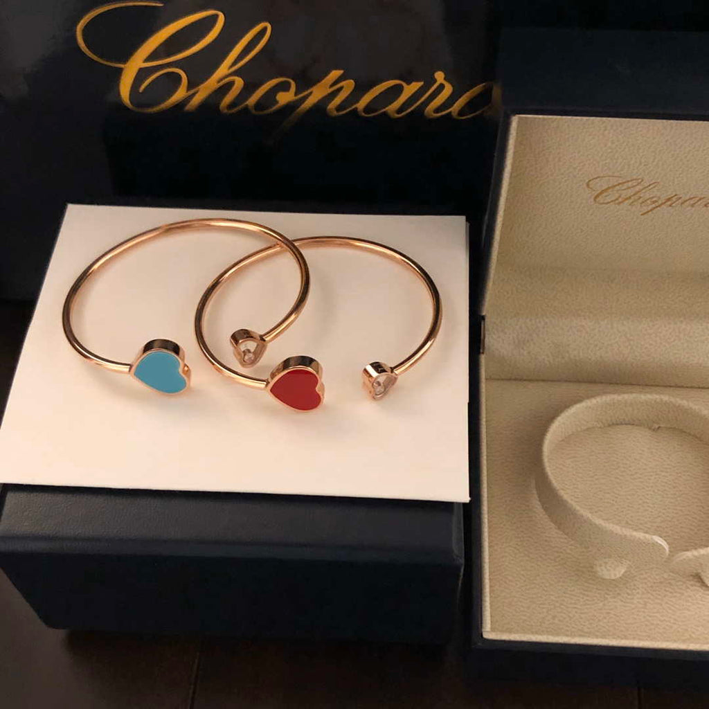 Chopard HAPPY HEARTS Barcelet 857482-5600 Rose Gold Blue Stone