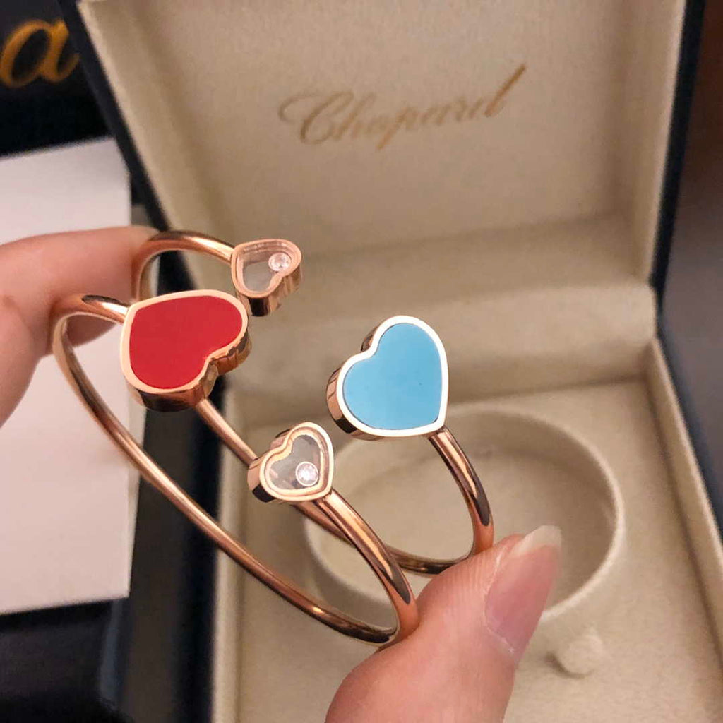 Chopard HAPPY HEARTS Barcelet 857482-5700 Rose Gold Red Stone
