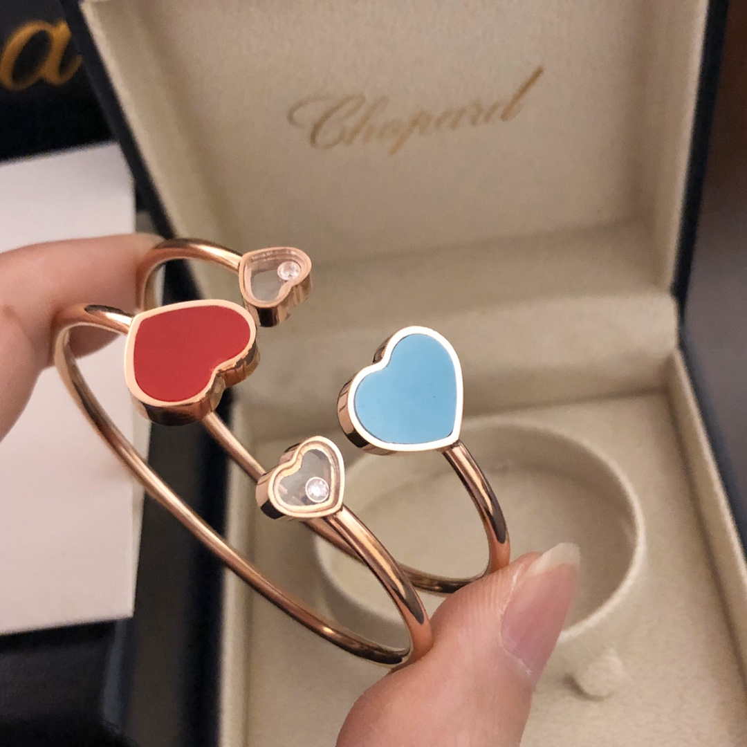 Chopard HAPPY HEARTS Barcelet 857482-5700 Rose Gold Red Stone