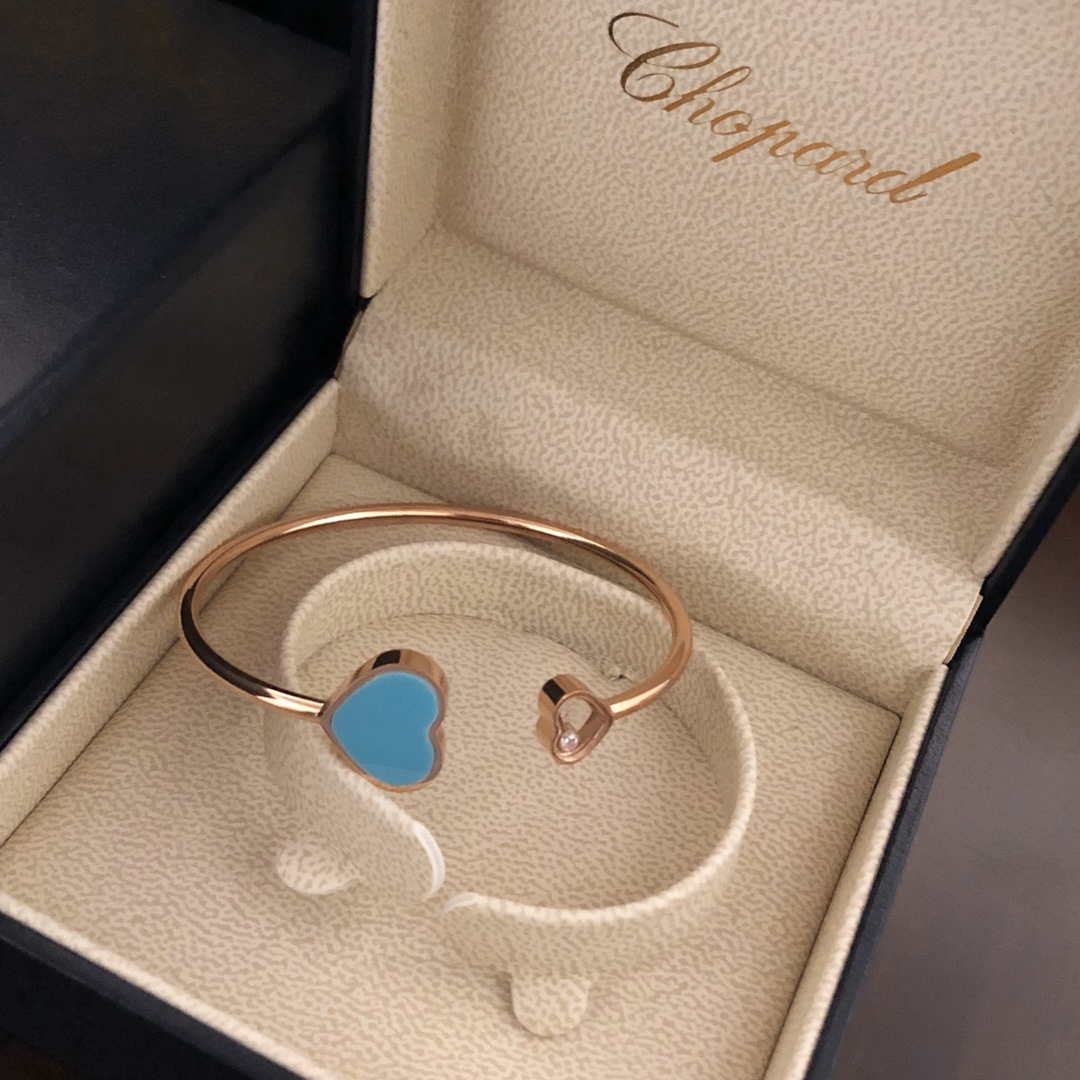 Chopard HAPPY HEARTS Barcelet 857482-5600 Rose Gold Blue Stone - Default Title - View 1