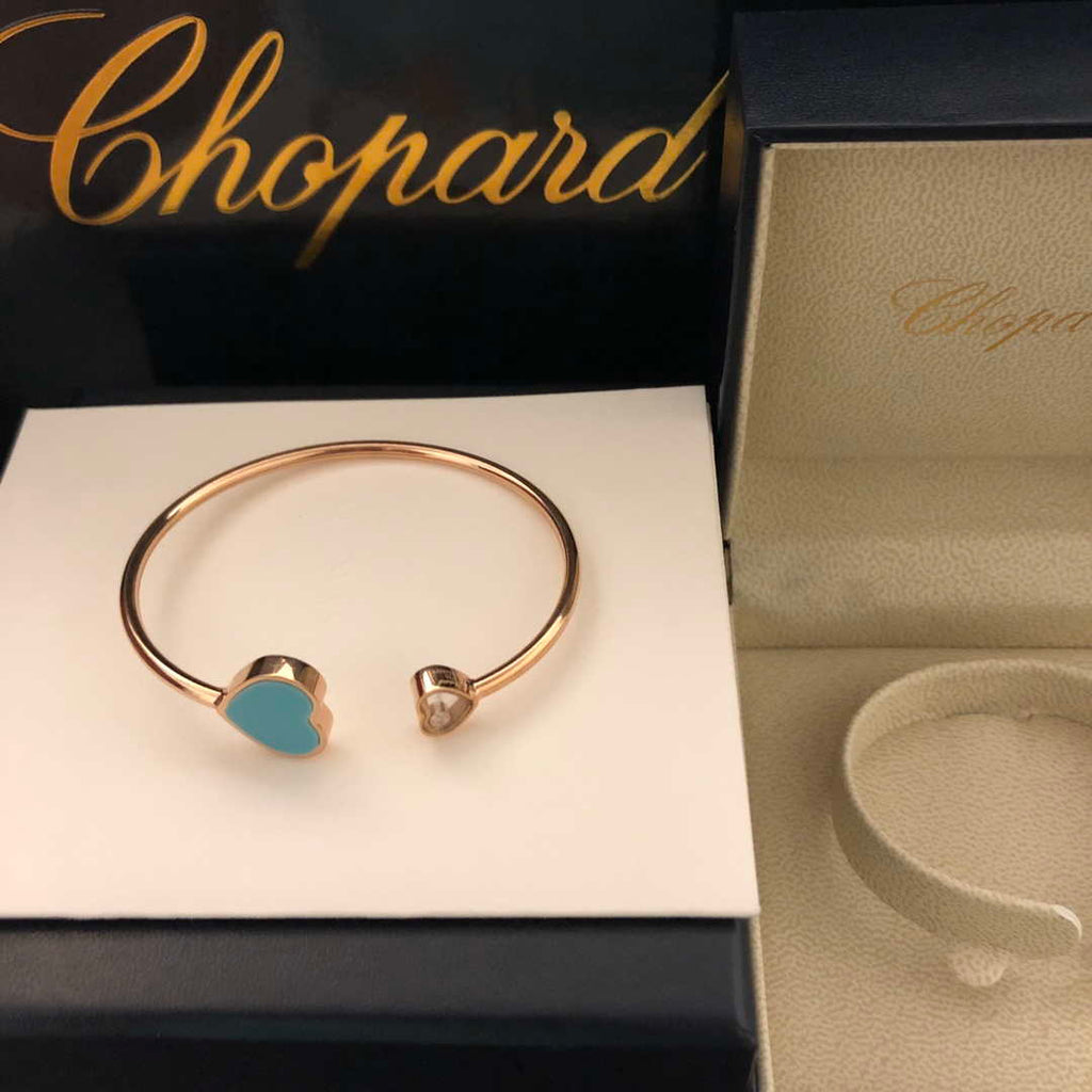 Chopard HAPPY HEARTS Barcelet 857482-5600 Rose Gold Blue Stone