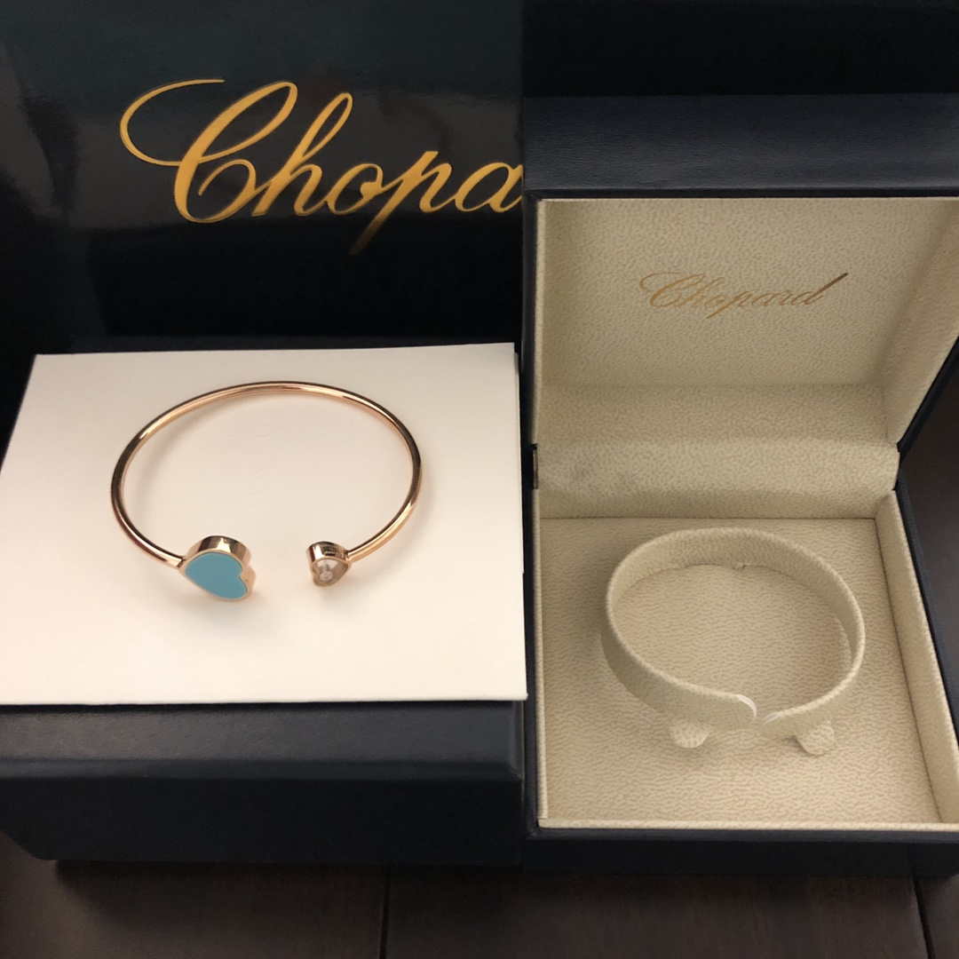 Chopard HAPPY HEARTS Barcelet 857482-5600 Rose Gold Blue Stone