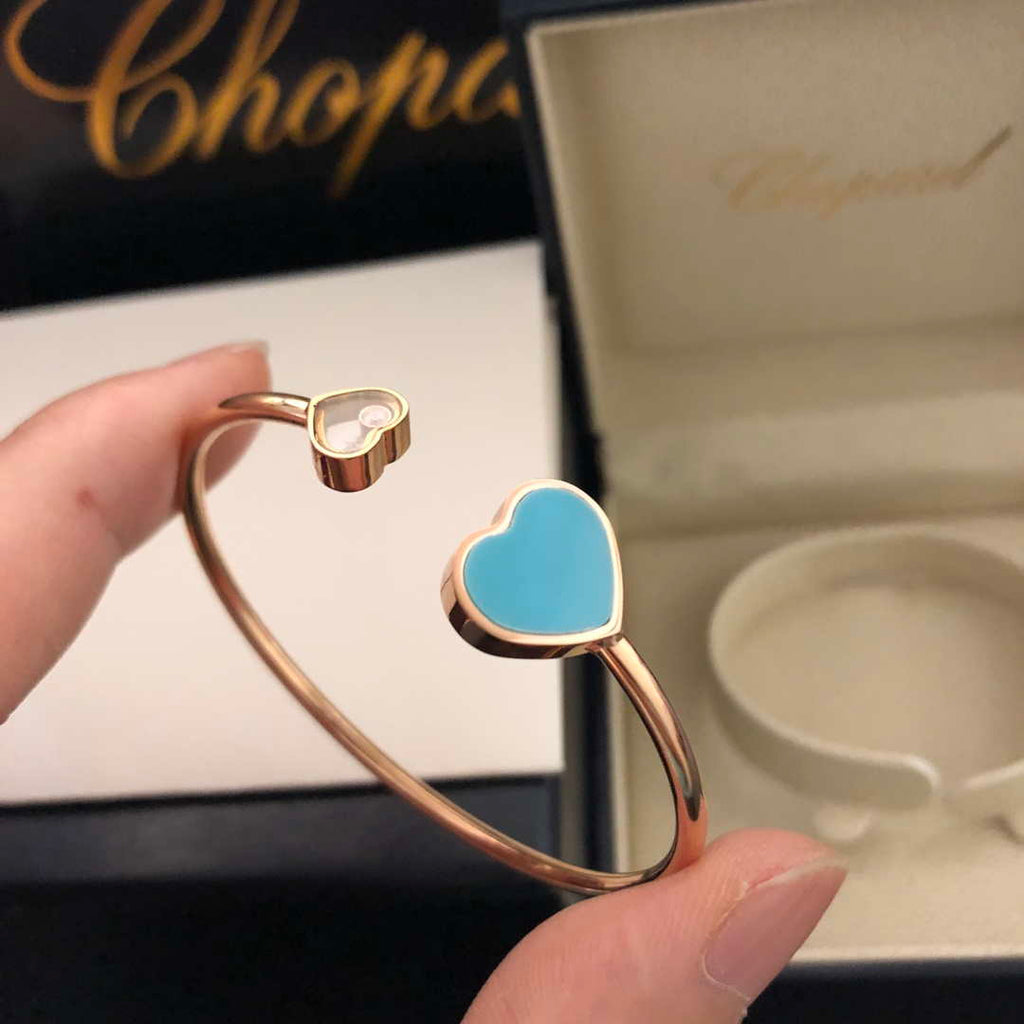 Chopard HAPPY HEARTS Barcelet 857482-5600 Rose Gold Blue Stone