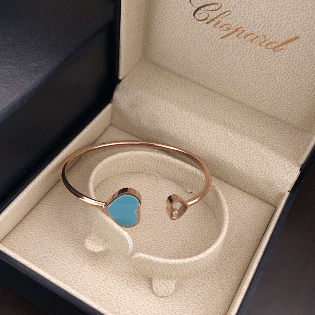 Chopard HAPPY HEARTS Barcelet 857482-5600 Rose Gold Blue Stone