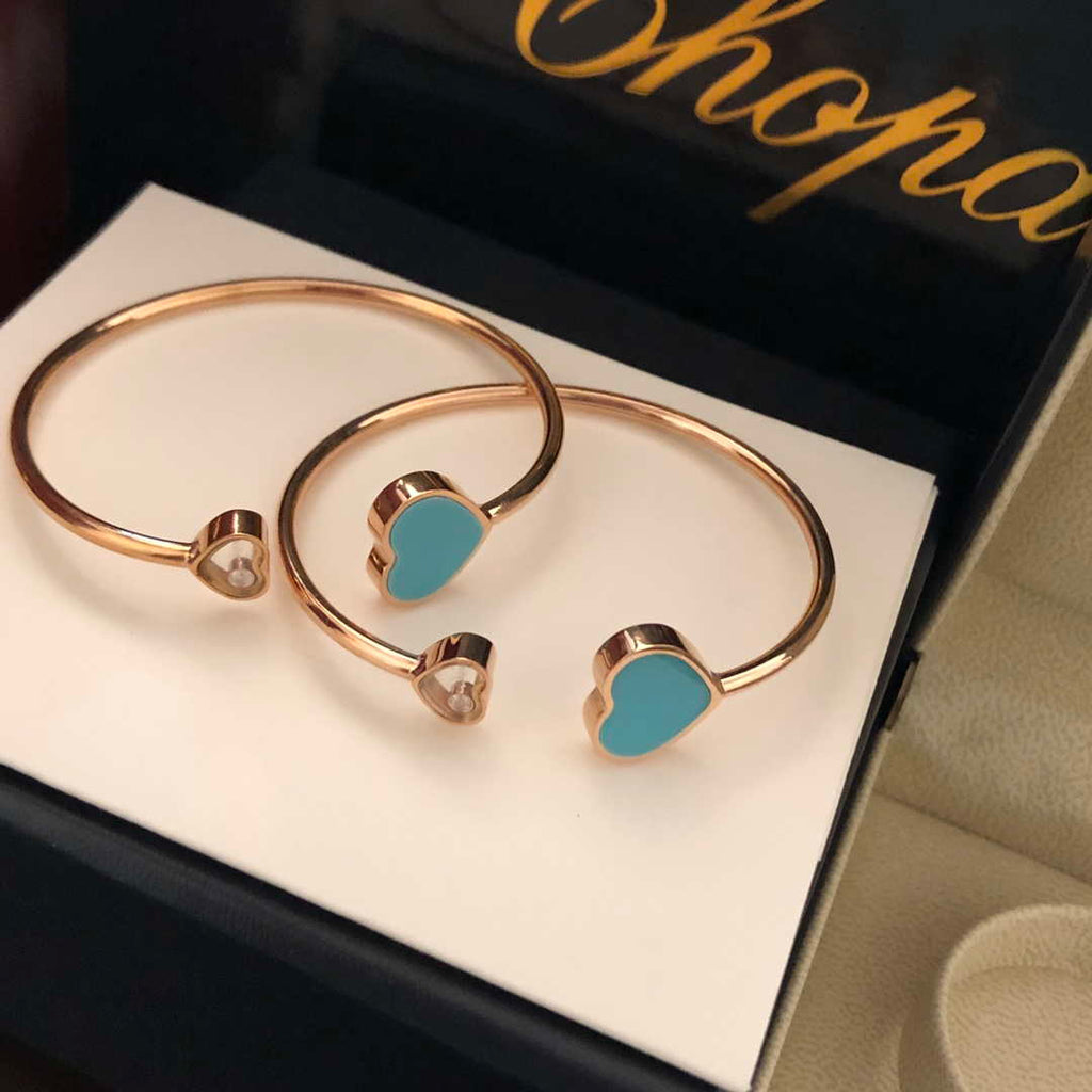 Chopard HAPPY HEARTS Barcelet 857482-5600 Rose Gold Blue Stone