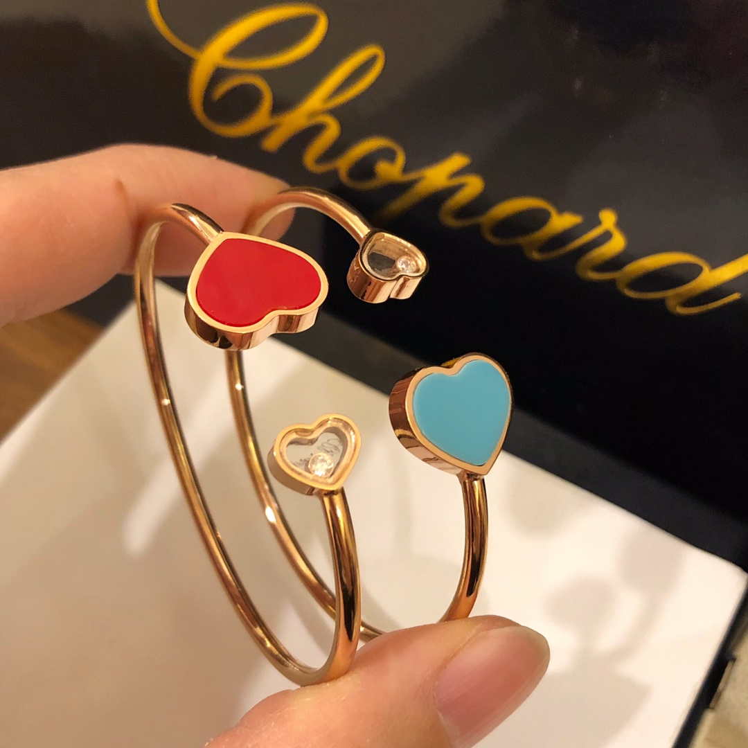 Chopard HAPPY HEARTS Barcelet 857482-5700 Rose Gold Red Stone