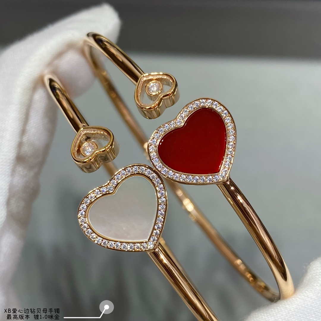 Chopard HAPPY HEARTS Barcelet 85A074-5300 Rose Gold With Diamonds Red Stone