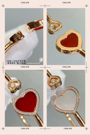 Chopard HAPPY HEARTS Barcelet 85A074-5300 Rose Gold With Diamonds Red Stone - Default Title - View 6