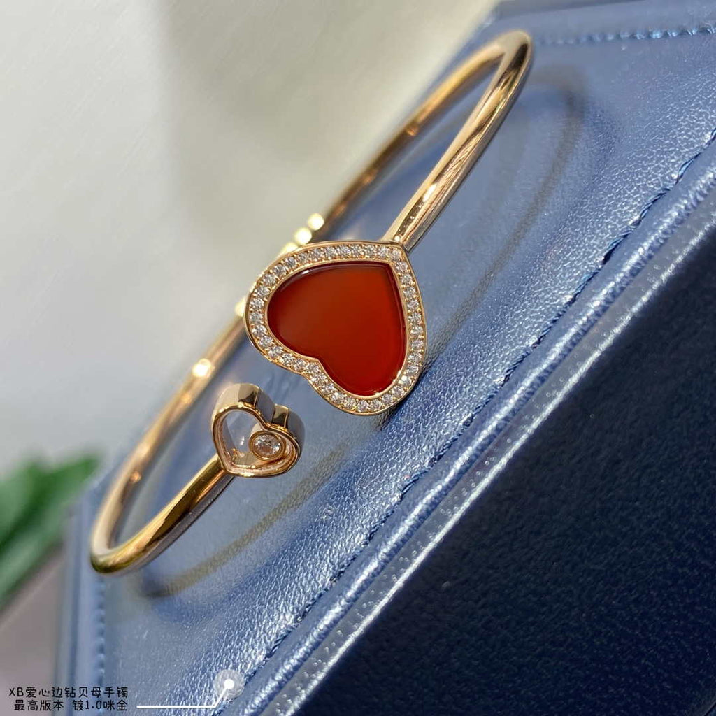 Chopard HAPPY HEARTS Barcelet 85A074-5300 Rose Gold With Diamonds Red Stone