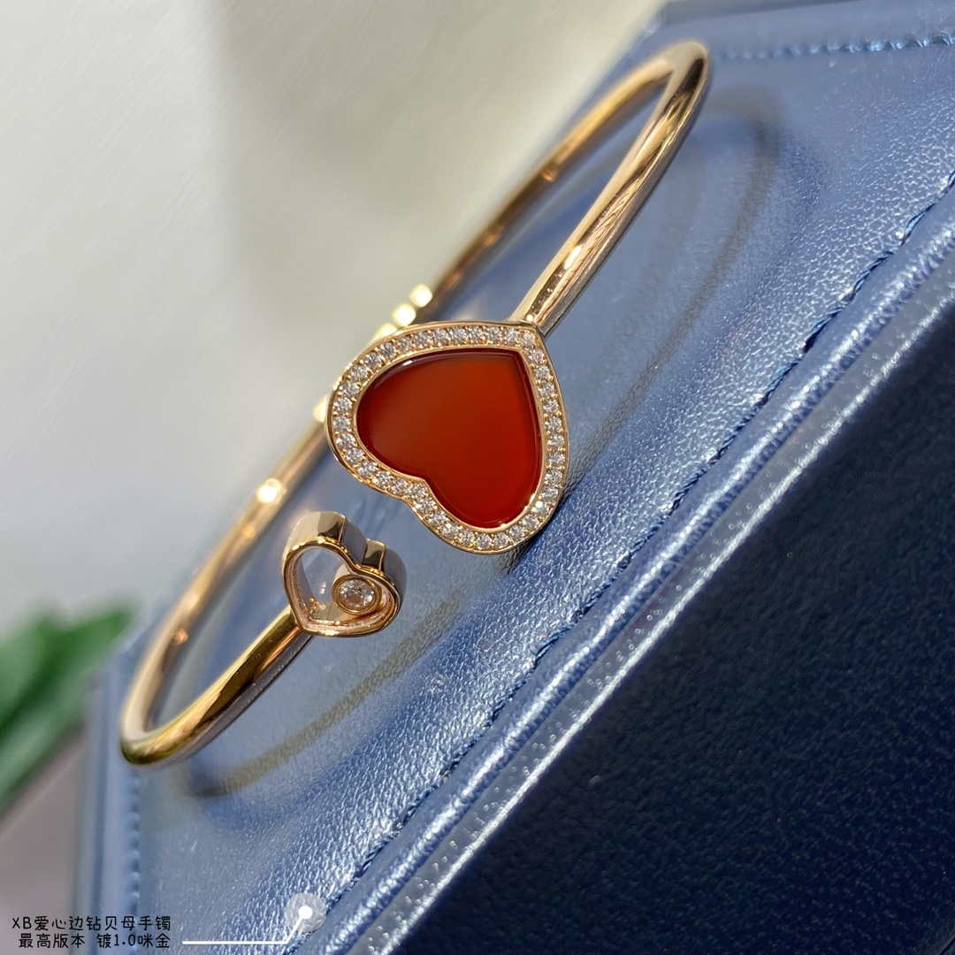 Chopard HAPPY HEARTS Barcelet 85A074-5300 Rose Gold With Diamonds Red Stone