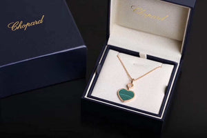 Chopard Happy Hearts Necklaces & Pendants 797482-530 Rose Gold With Diamonds Black Stone - Default Title - View 8