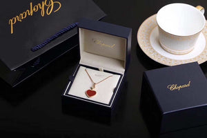 Chopard Happy Hearts Necklaces & Pendants 797482-530 Rose Gold With Diamonds Red Stone - Default Title - View 1