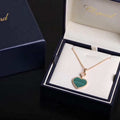 Chopard Happy Hearts Necklaces & Pendants 797482-530 Rose Gold With Diamonds Green Stone - Default Title - View 1