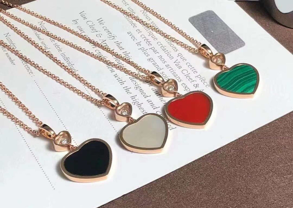 Chopard Happy Hearts Necklaces & Pendants 797482-530 Rose Gold With Diamonds Mother-Of-Pearl