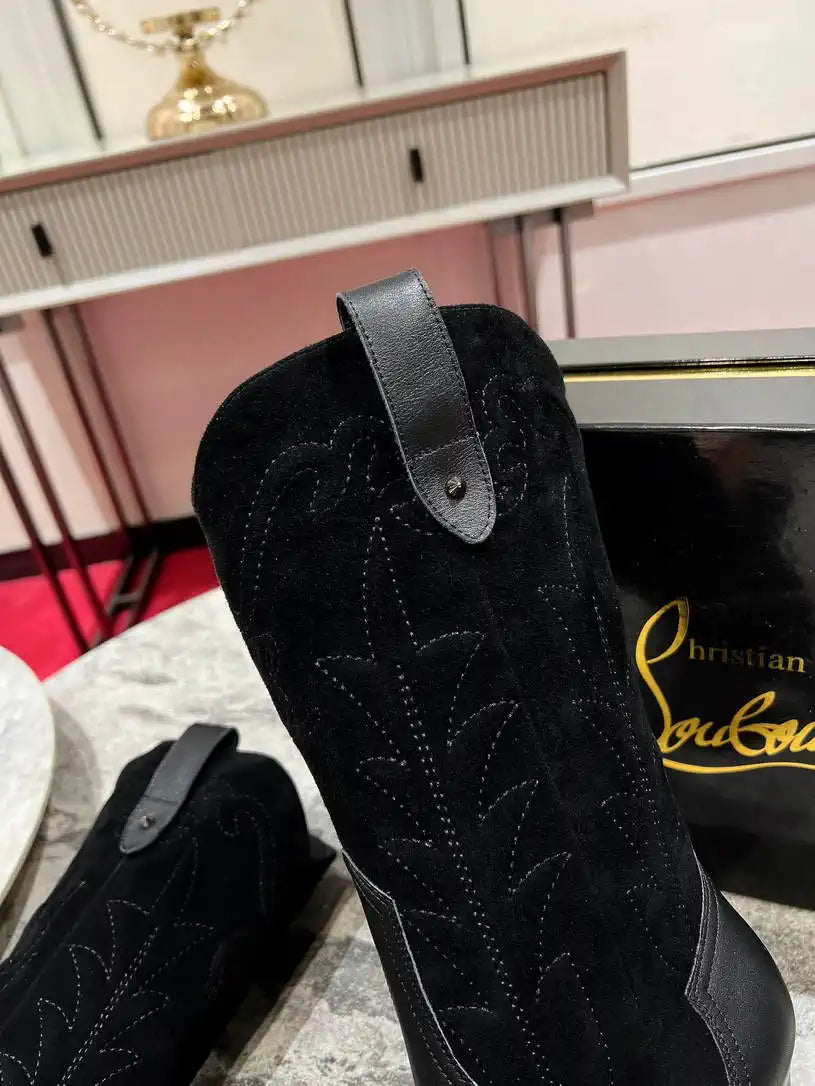 Christian Louboutin Short High boots with 3D embroidery on the upper CL 85MM 798001