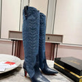Christian Louboutin Long High boots with 3D embroidery on the upper CL 85MM 798002