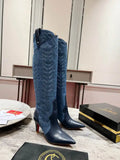 Christian Louboutin Long High boots with 3D embroidery on the upper CL 85MM 798002
