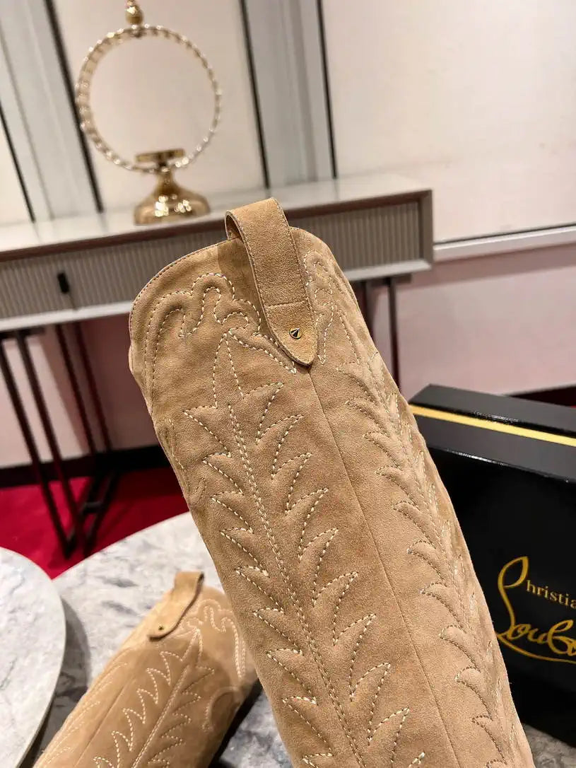 Christian Louboutin Long High boots with 3D embroidery on the upper CL 85MM 798002