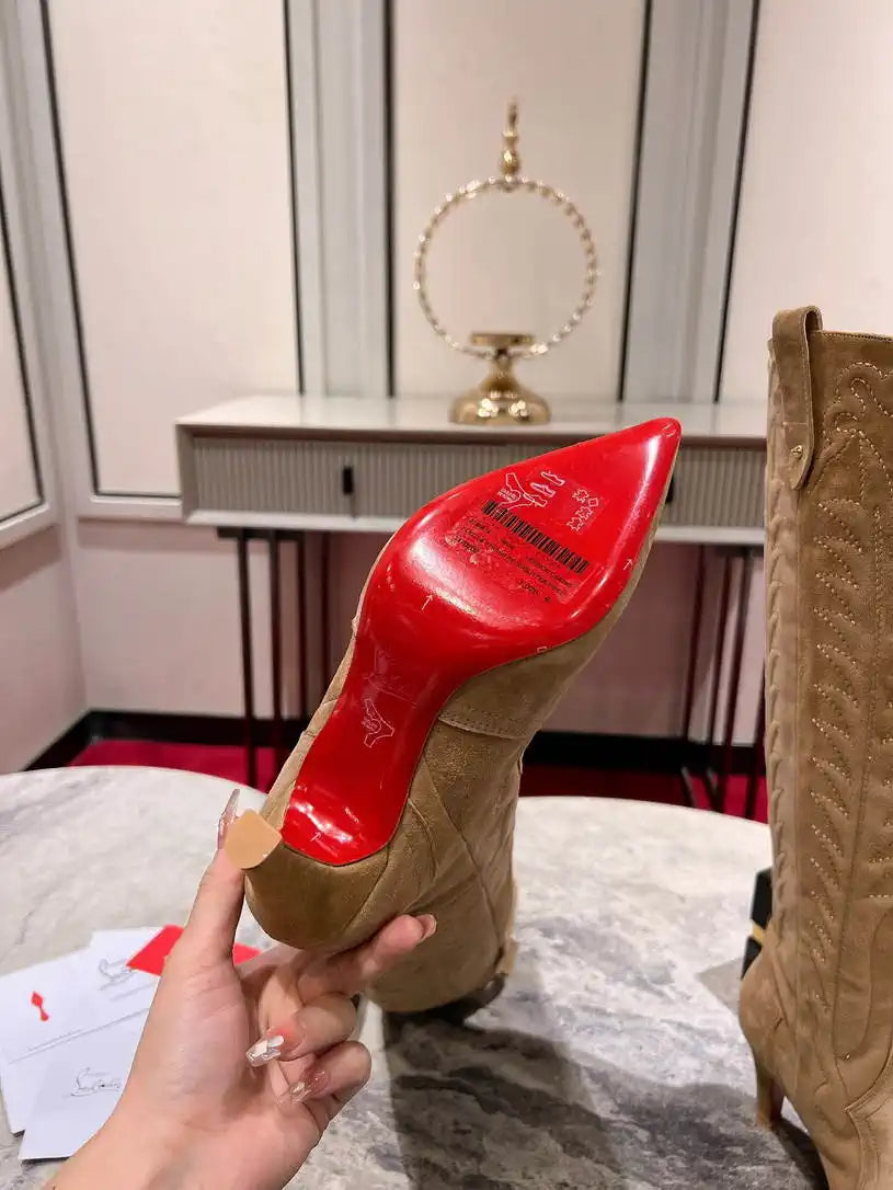Christian Louboutin Long High boots with 3D embroidery on the upper CL 85MM 798002