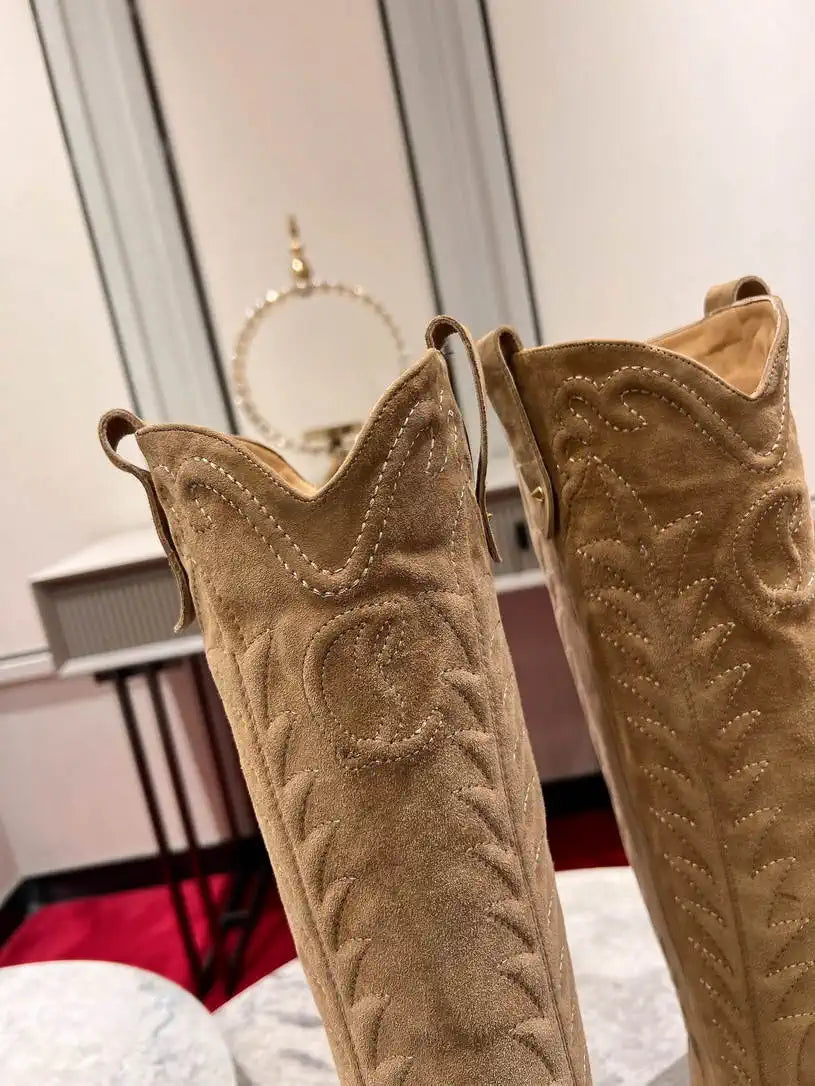 Christian Louboutin Long High boots with 3D embroidery on the upper CL 85MM 798002