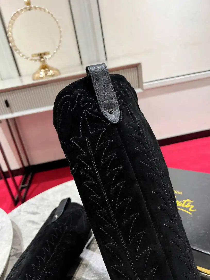 Christian Louboutin Long High boots with 3D embroidery on the upper CL 85MM 798002